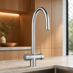 Der Ares ist ein 3 Wege Wasserhahn aus Edelstahl - perfekt für Osmoseanlagen