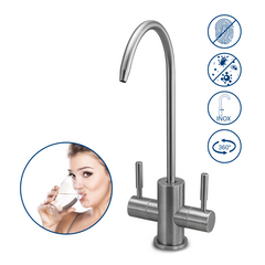 2-Wege-Wasserhahn Edelstahl massiv