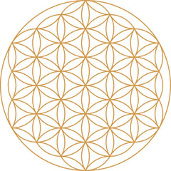 Karaffe Alladin 1,3l Gold - Blume des Lebens - mundgeblasen