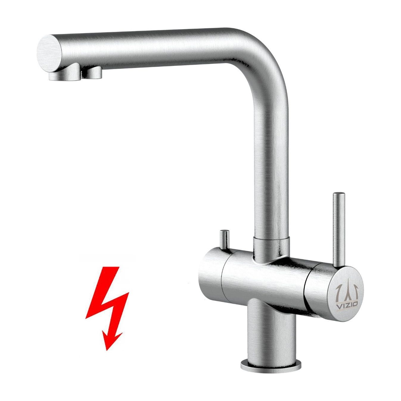 Dreiwegehahn, VizioTechnik, Niederdruckamatur, Edelstahl