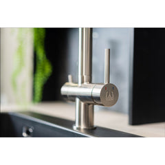 Dreiwegehahn, VizioTechnik, Niederdruckamatur, Edelstahl