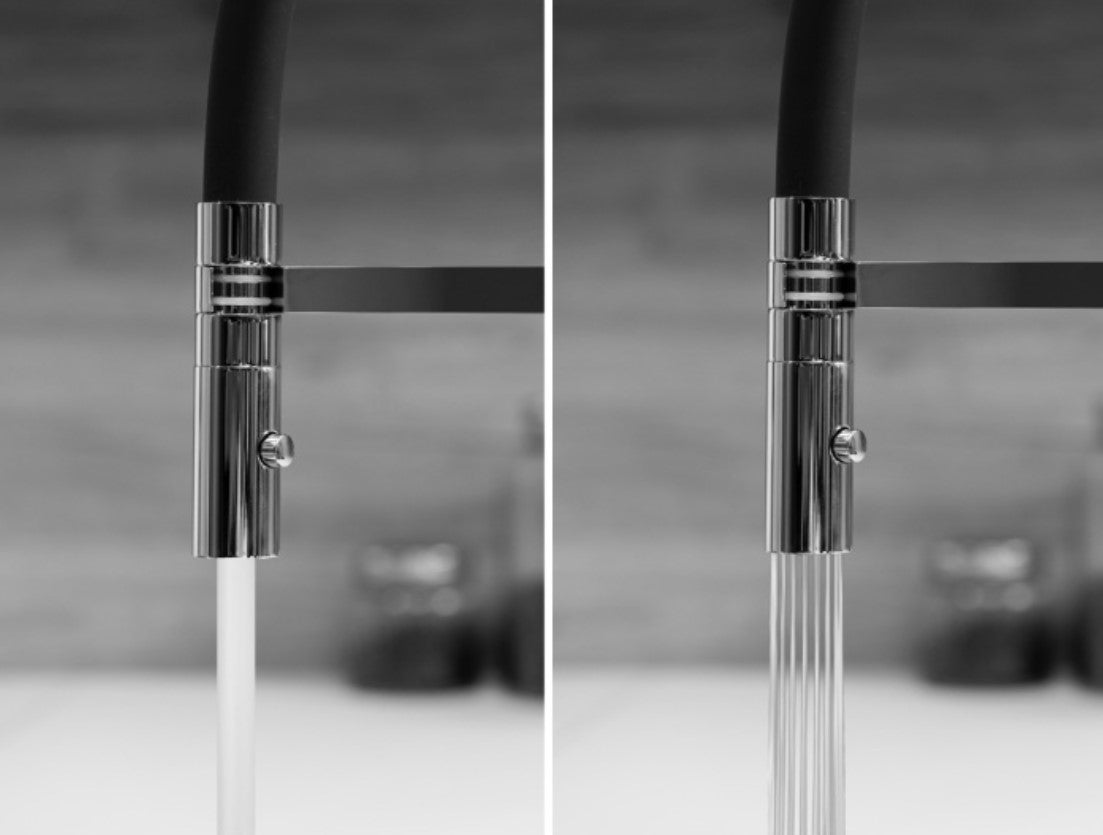 Dreiwegehahn, VizioTechnik, Edelstahl, Brausekopf