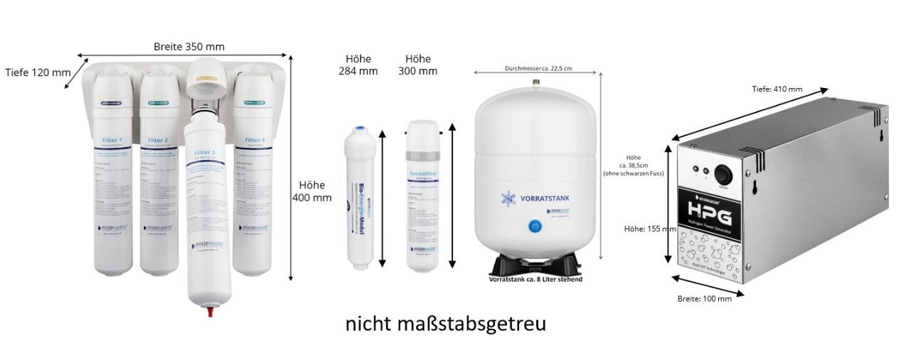 Wasserfiltersystem Futura mit HPG für Wasserstoffwasser - Mein-Wasserfilter.com