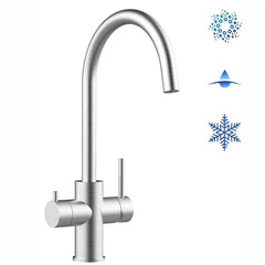 Viziotechnik 5-Wege-Wasserhahn – U-Auslauf – Edelstahl gebürstet – VZFX511380