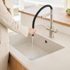 Viziotechnik 5-Way Faucet Black – with Removable Shower Head – Brushed Stainless Steel – VZFX518182