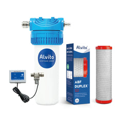 Alvito Wasserfilter Set Smart Direct mit Filtergehäuse, Aktivkohlefilter Duplex SD Filtereinsatz und Aquastop als Freisteller