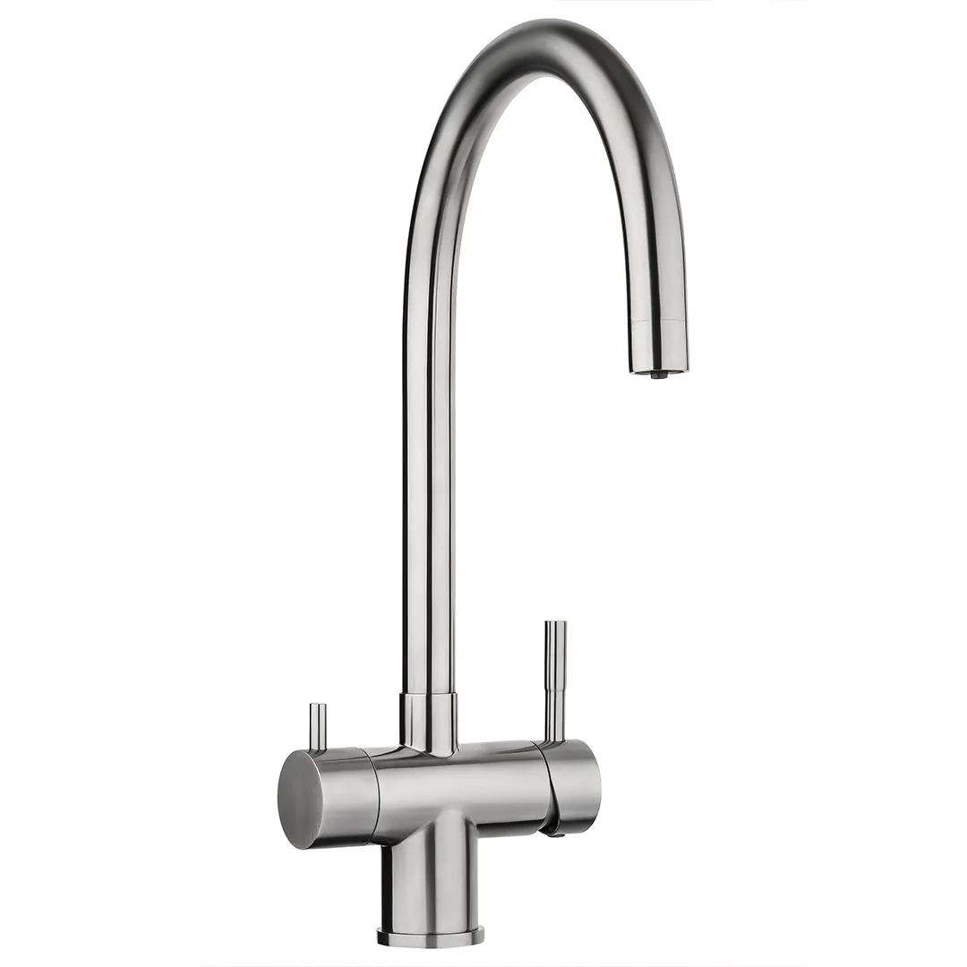 Der ARES 3-Wege-Wasserhahn aus Edelstahl für Osmoseanlagen von misterwater: Als Freisteller