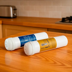 3x Ersatzfilter Vorfilter für Pi Power Compact 300 Osmoseanlage als Vorteilsset - liegend auf Tischplatte