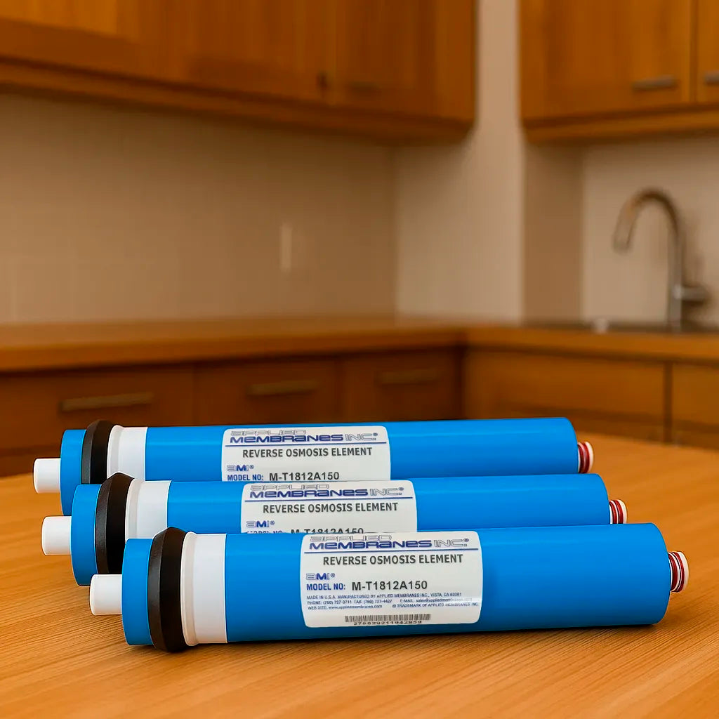 Osmose Membranen Ersatzfilter 150 GPD für Pi Power Compact 450 Osmoseanlage- präsentiert auf Tischplatte