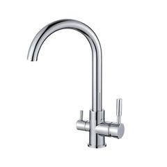 Der Pi 4106 3-Wege-Wasserhahn aus Edelstahl für Osmoseanlagen und Wasserfilter: Als Freisteller