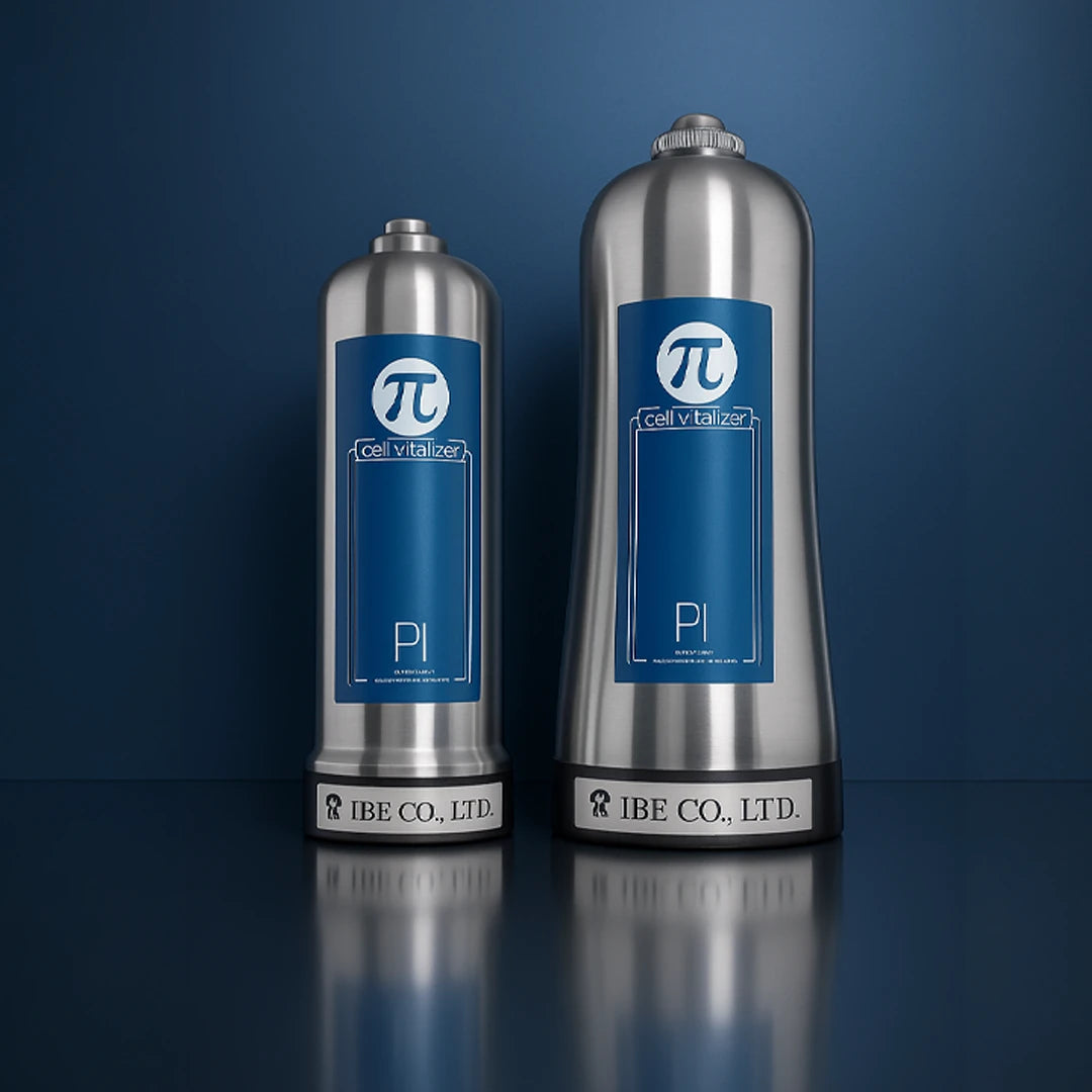 Standard und Special Pi Cell Vitalizer zur Reminalisierung und Energetisierung auf blauem Hintergrund