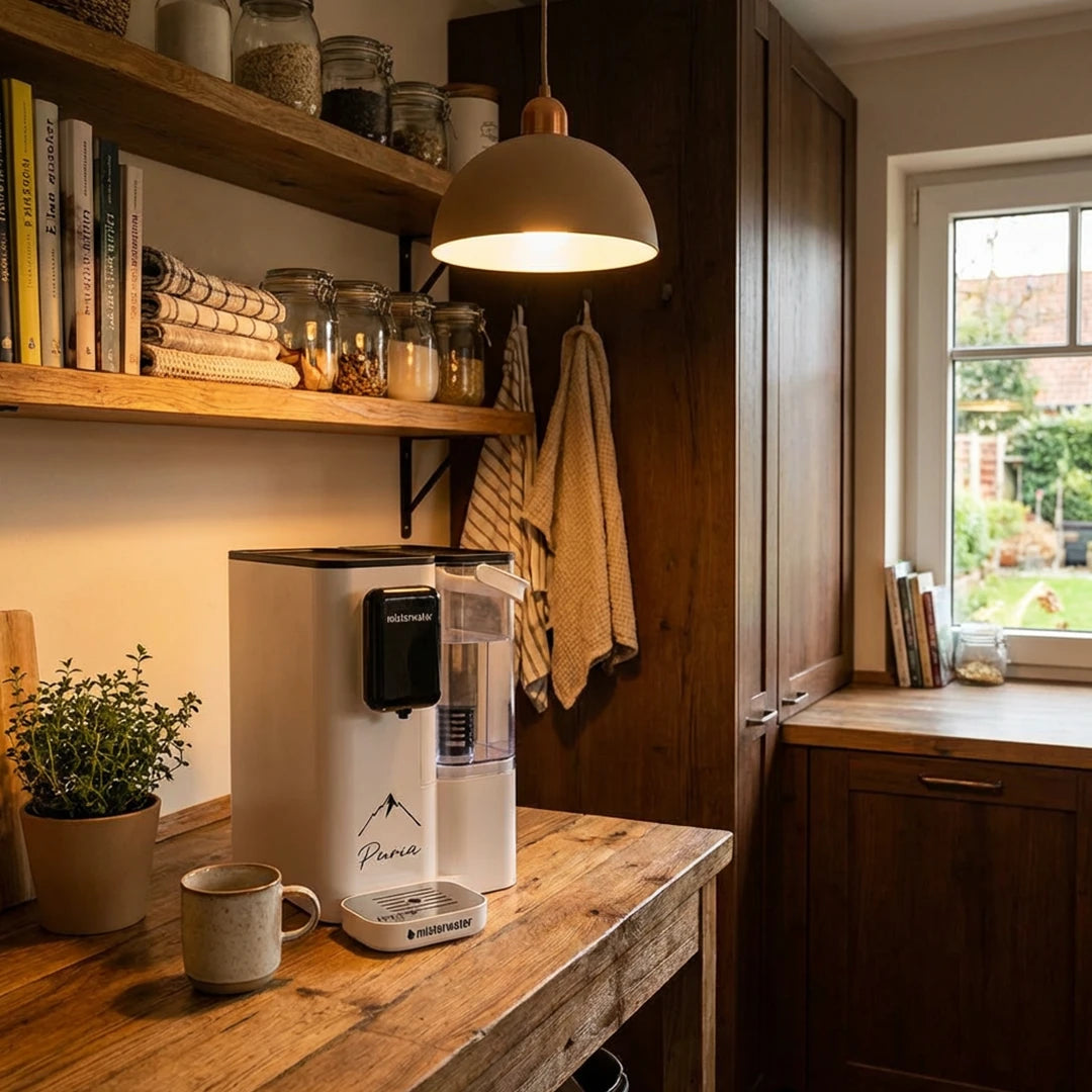 Puria Auftisch Osmoseanlage von Misterwater in rustikaler Küche