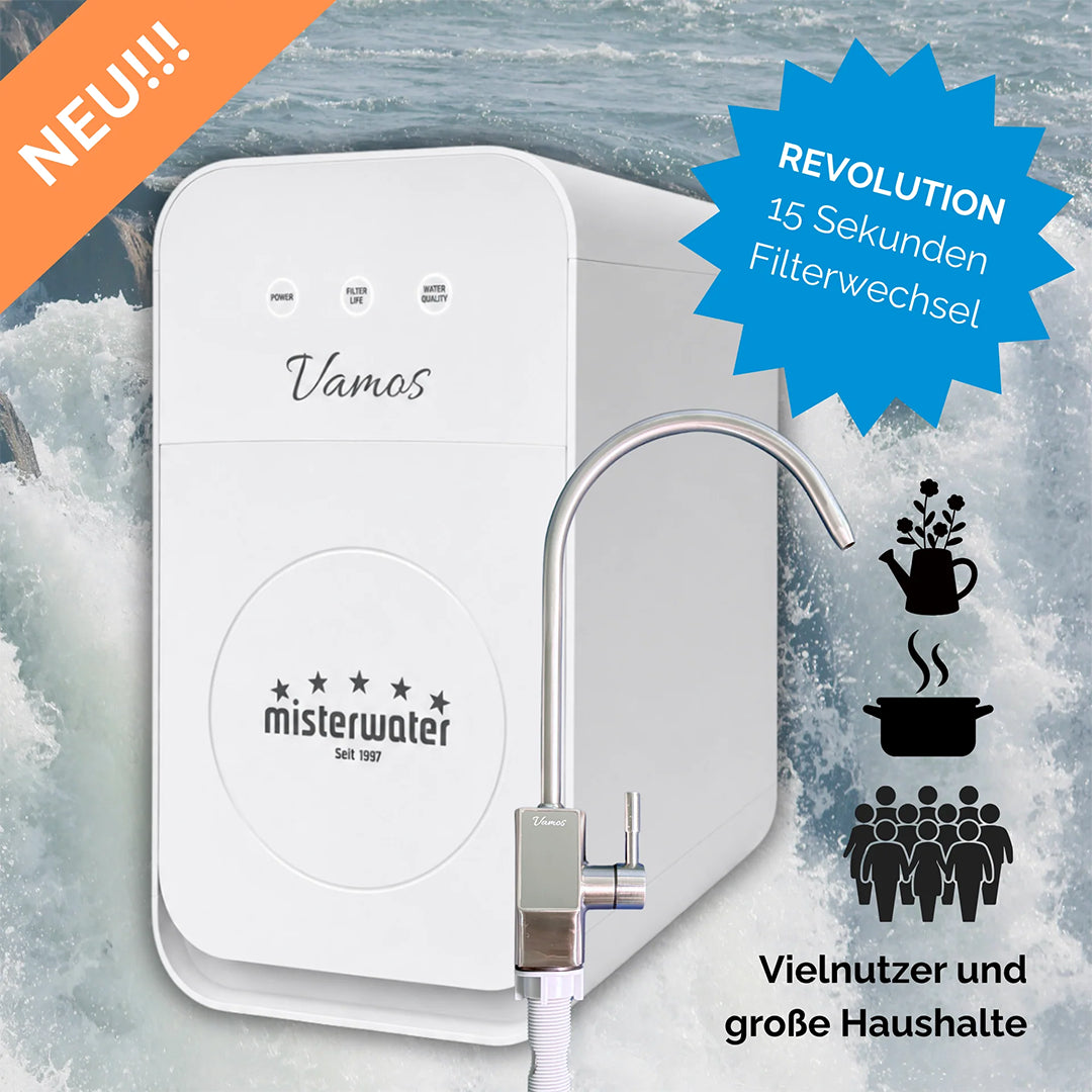 Die Misterwater Vamos Wasserfilteranlage: mit Umkehrosmose inkl Wasserhahn