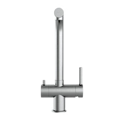 Der 3 Wege Wasserhahn aus Edelstahl von Vizio für Osmoseanlagen: Modell VZFX011180 als Freisteller von vorne