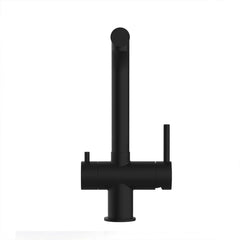 Der Vizio 3-Wege Wasserhahn in Schwarz aus Edelstahl gebürstet: Modell VZFX011122 als Freisteller von vorne