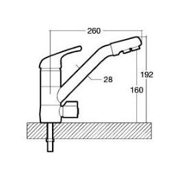 Dreiwegehahn, Misterwater, Cosmo, verchromt, Maße