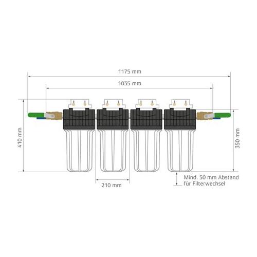 Maunawai, Peka 10, Wasserfilter, Hausfilter, Hausanlage, Maße