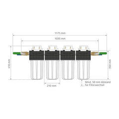Maunawai, Peka 10, Wasserfilter, Hausfilter, Hausanlage, Maße