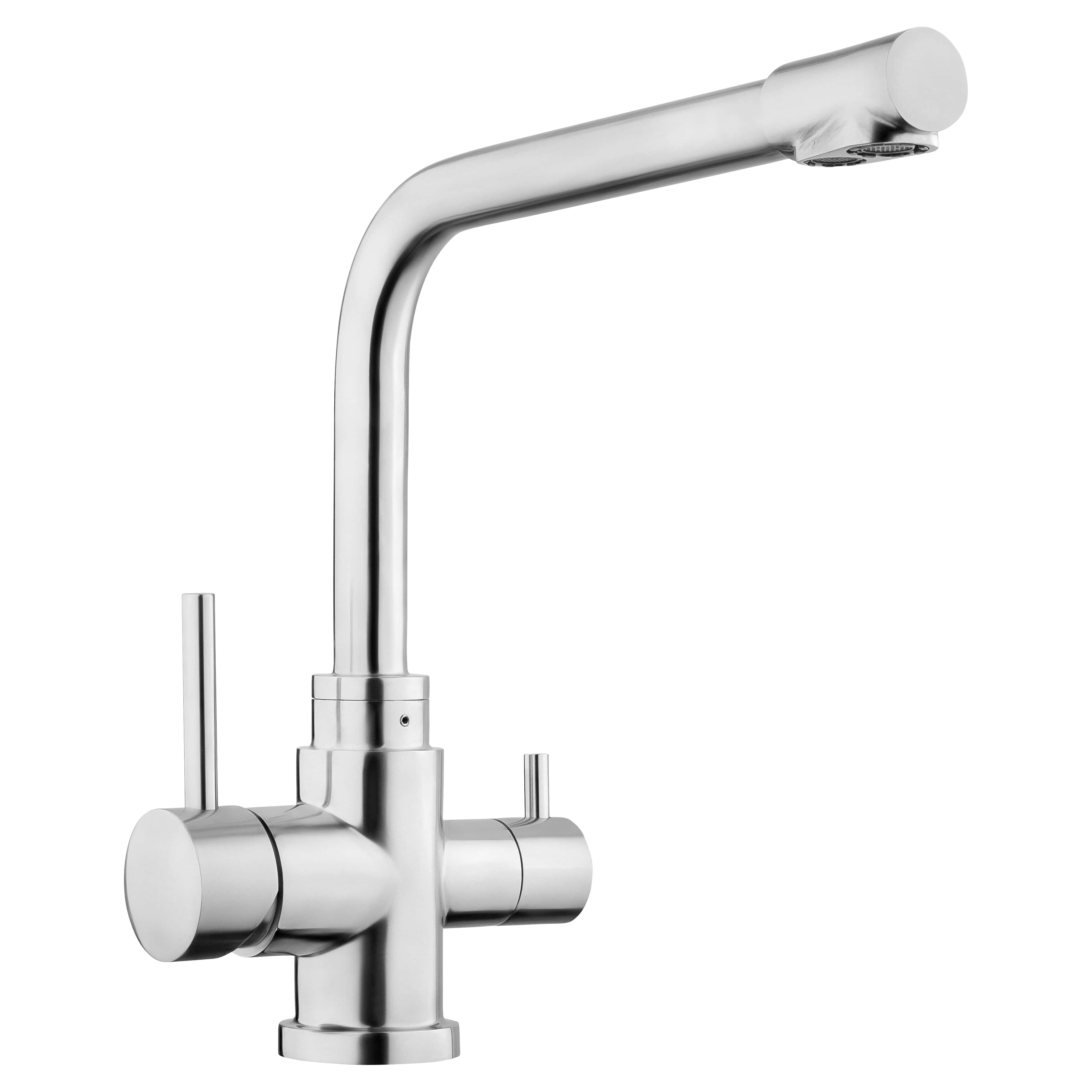 Dreiwegehahn, Misterwater, Poseidon, Edelstahl massiv