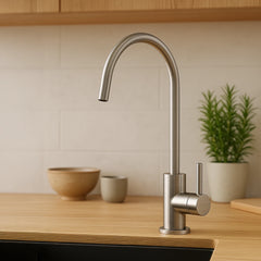 Der 1 Weg Wasserhahn aus Edelstahl EW 111 von Evodrop für gefiltertes Trinkwasser: In einer Küche inszeniert