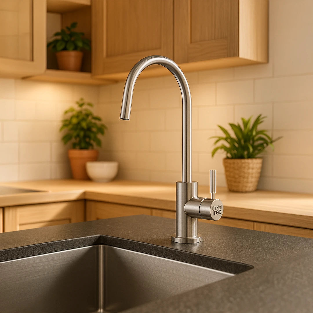 Der 1 Weg Wasserhahn Robin metal free - metallfrei von kinetico für gefiltertes Trinkwasser: In einer Küche