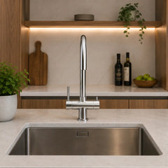 Alvito 3-Way Primo Faucet with Spray – Brushed Stainless Steel