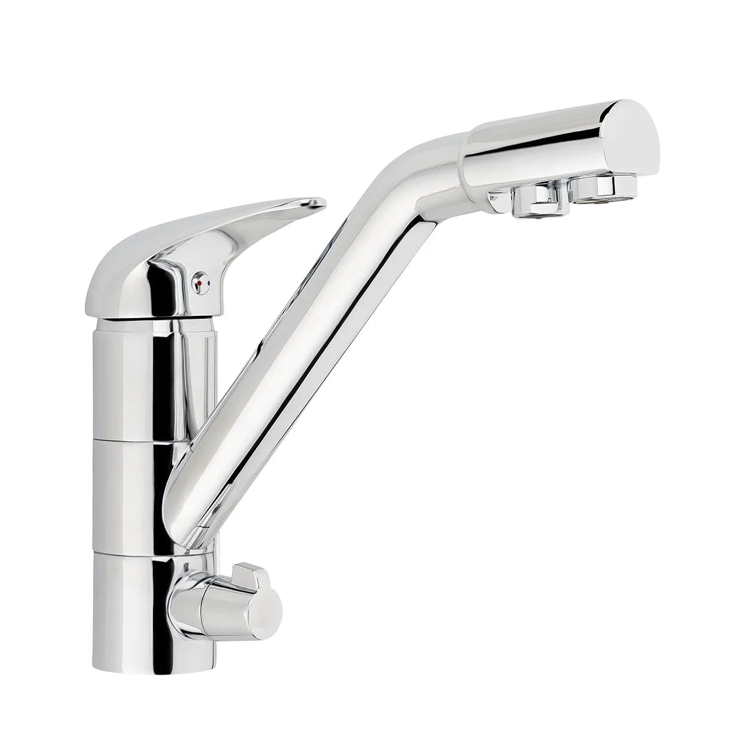 Dreiwegehahn Cosmo verchromt für Osmoseanlagen von misterwater: Als Freisteller