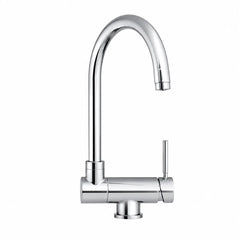 3 Wege Wasserhahn Dion aus Edelstahl für Osmoseanlagen: freigestellt drehbar