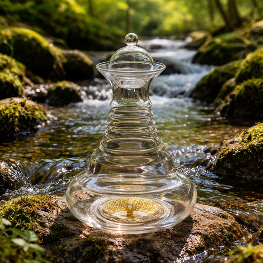 Karaffe Alladin 1,3l Gold - Lebensbaum - mundgeblasen