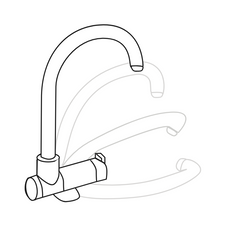 DION "Fenster-Armatur" – Klappbarer 3-Wege-Wasserhahn