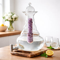 Karaffe Beauty 5l Platin - Blume des Lebens - mundgeblasen