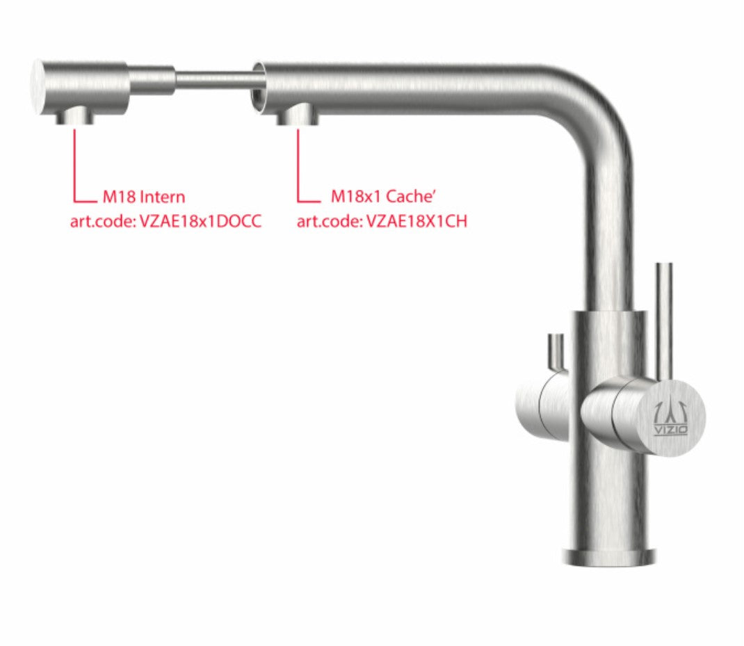 Dreiwegehahn, VizioTechnik, Edelstahl, Ausziehbar
