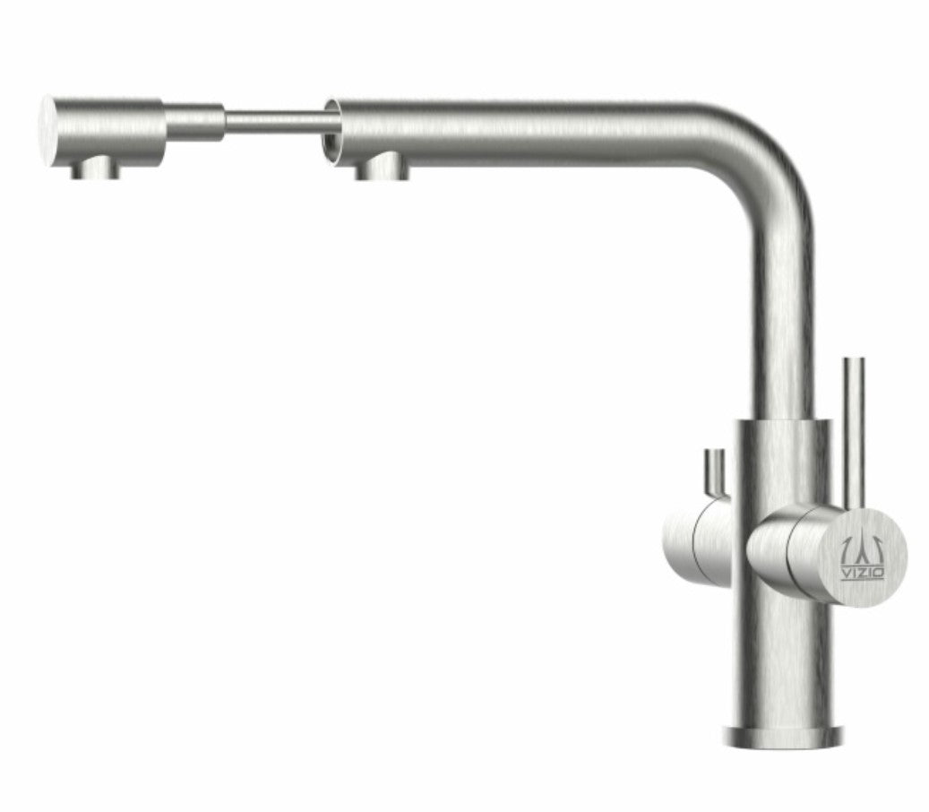 Dreiwegehahn, VizioTechnik, Edelstahl, Ausziehbar