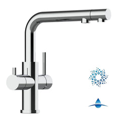 Viziotechnik 4 Wege Wasserhahn mit ausziehbarer Brause – Edelstahl hochglanz – VZFX215000