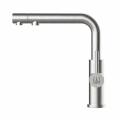 Viziotechnik 4 Wege Wasserhahn mit ausziehbarer Brause – Edelstahl gebürstet – VZFX215080
