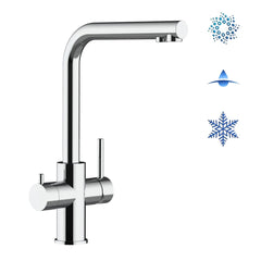 Viziotechnik 5-Wege-Wasserhahn –  L-Auslauf – Edelstahl hochglanz – VZFX511100