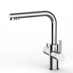 Viziotechnik 5-Wege-Wasserhahn –  Kurzversion mit L-Auslauf – Edelstahl hochglanz – VZFX511200