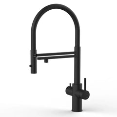 Viziotechnik 5-Wege-Wasserhahn schwarz – kurze Version – Edelstahl matt – VZFX518122