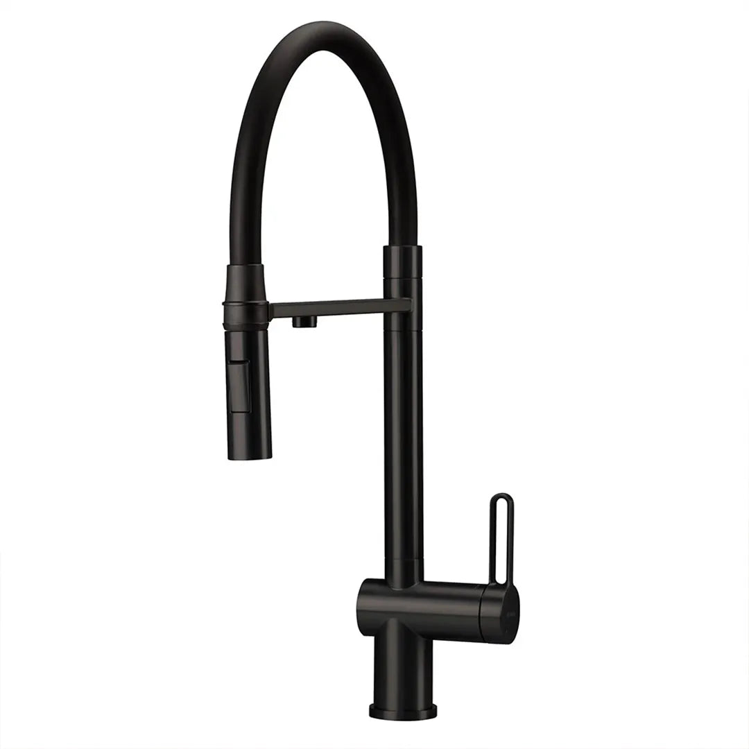 Der Alvito 3 Wege Wasserhahn Primo in Schwarz aus Edelstahl - als Freisteller