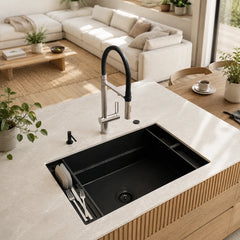 Alvito Primo 3-Wege Wasserhahn mit Brause – Edelstahl Matt