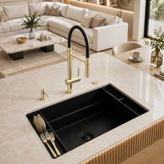 Alvito 3-Wege Wasserhahn Primo mit Brause – Edelstahl Goldfarben