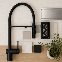 Alvito 3-Wege-Wasserhahn Primo mit Brause - Edelstahl black