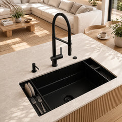 Alvito 3-Wege-Wasserhahn Primo mit Brause - Edelstahl black