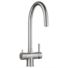 Der ARES 3-Wege-Wasserhahn aus Edelstahl für Osmoseanlagen von misterwater: Als Freisteller