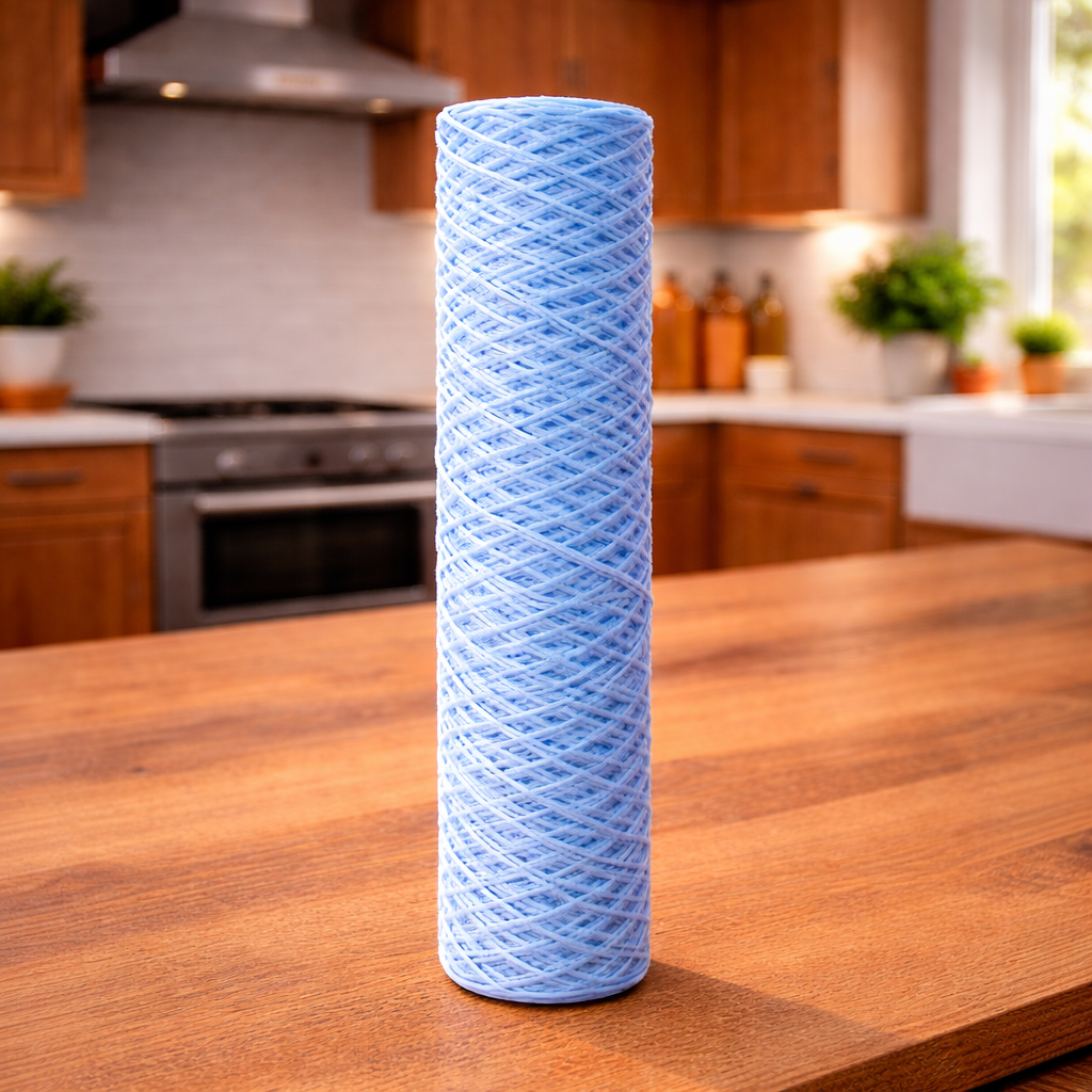 Carawater Wohnmobil Ersatzfilter für den FILTRADOC Pre Speed 10 stehend auf Tischplatte