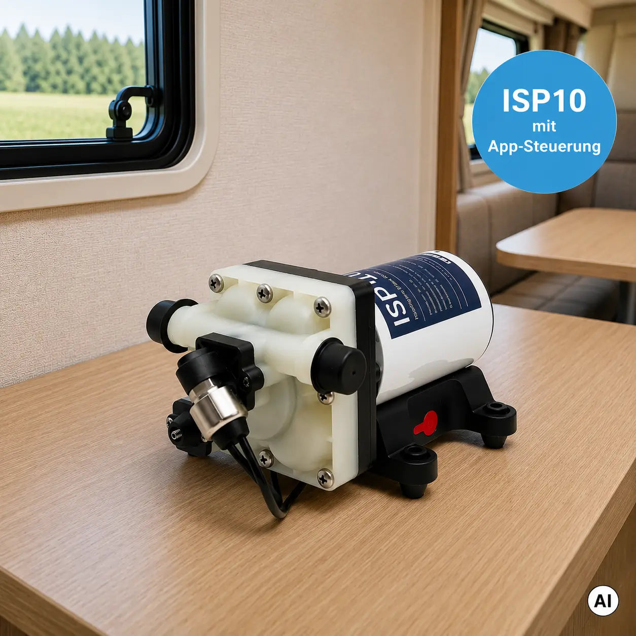 ISP 10 Druckwasserpumpe von Carawater in einer Wohnmobil Küche