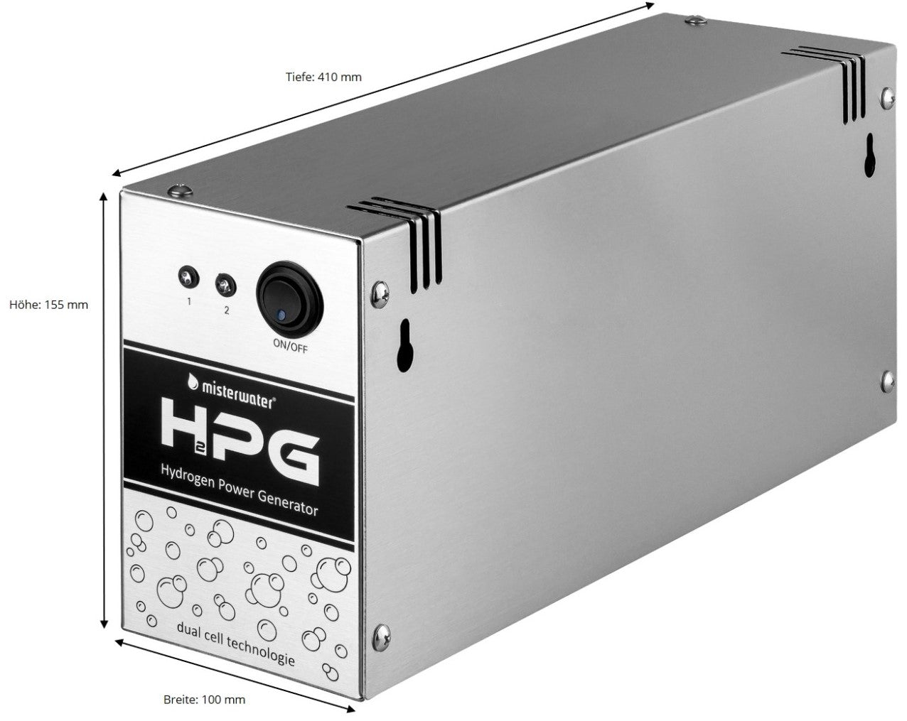 Wasserstoffgenerator HPG von misterwater als Freisteller
