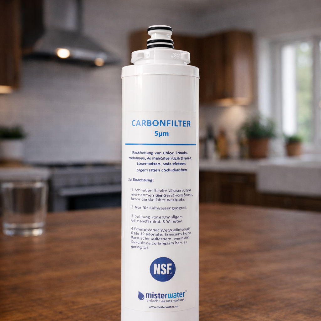 Misterwater Ersatzfilter: Aktivkohlefilter für die Arctica präsentiert in einer Küche