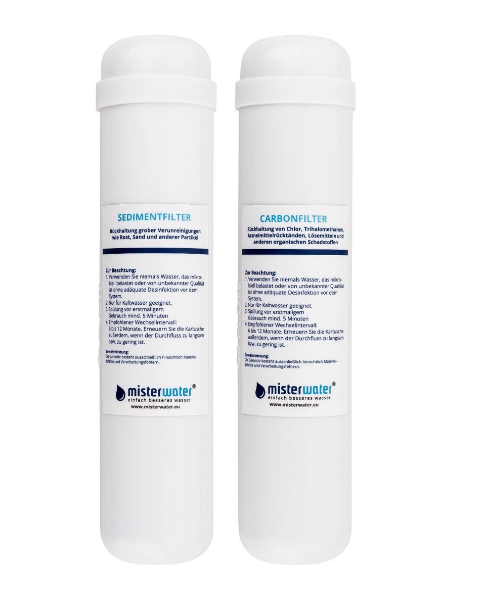 Misterwater Ersatzfilter - Sedimentfilter undAktivkohlefilter für die New Generation Osmoseanlage - als Freisteller