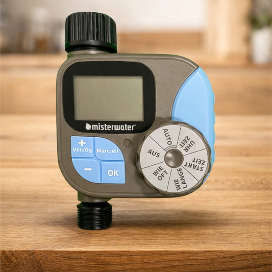 Urlaubsspühlung von Misterwater für Osmoseanlagen auf Küchenplatte